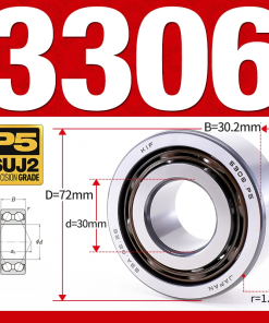 Vòng bi - bạc đạn 3306 (Không phớt - 30*72*30.2 mm)