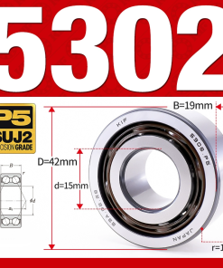 Vòng bi - bạc đạn 5302 (Không phớt - 15*42*19 mm)