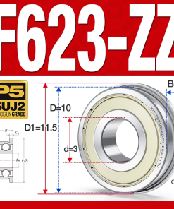 Vòng bi - bạc đạn mini F623-ZZ (Mặt bích - 3*10*4 mm)
