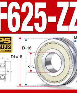 Vòng bi - bạc đạn mini F625-ZZ (Mặt bích - 5*16*5 mm)