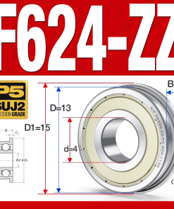 Vòng bi - bạc đạn mini F624-ZZ (Mặt bích - 4*13*5 mm)