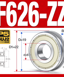 Vòng bi - bạc đạn mini F626-ZZ (Mặt bích - 6*19*6 mm)