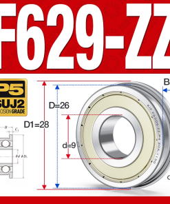 Vòng bi - bạc đạn mini F629-ZZ (Mặt bích - 9*26*8 mm)