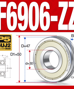 Vòng bi - bạc đạn  F6906-ZZ  (Mặt bích - phớt kim loại -  30*47*9 mm)