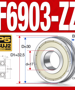 Vòng bi - bạc đạn  F6903-ZZ  (Mặt bích - phớt kim loại -  17*30*7 mm)