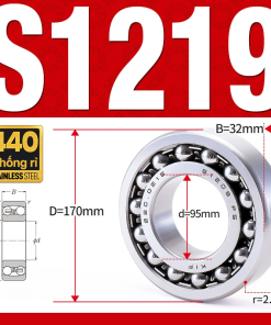 Vòng bi - bạc đạn tự lựa S1219 (Chống ăn mòn - Inox 404C -  95*170*32 mm)
