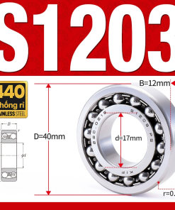 Vòng bi - bạc đạn tự lựa S1203 (Chống ăn mòn - Inox 404C - 17*40*12 mm)
