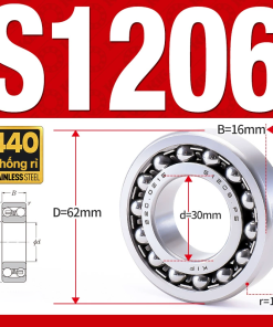 Vòng bi - bạc đạn tự lựa S1206 (Chống ăn mòn - Inox 404C - 30*62*16 mm)