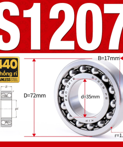 Vòng bi - bạc đạn tự lựa S1207 (Chống ăn mòn - Inox 404C - 35*72*17 mm)
