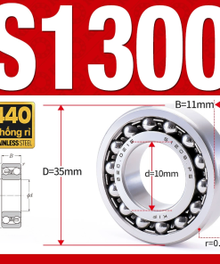 Vòng bi - bạc đạn tự lựa S1300 (Chống ăn mòn - Inox 404C - 10*35*11 mm)