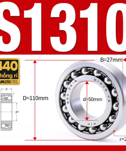 Vòng bi - bạc đạn tự lựa S1310 (Chống ăn mòn - Inox 404C - 50*110*27 mm)