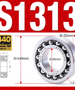 Vòng bi - bạc đạn tự lựa S1313 (Chống ăn mòn - Inox 404C - 65*140*33 mm)