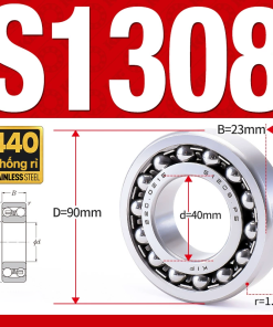 Vòng bi - bạc đạn tự lựa S1308 (Chống ăn mòn - Inox 404C - 40*90*23 mm)