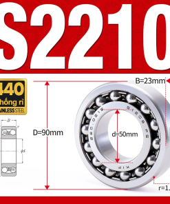 Vòng bi - bạc đạn tự lựa S2210 (Chống ăn mòn - Inox 404C - 50*90*23 mm)