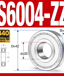 Vòng bi - bạc đạn S6004-ZZ  (Tốc độ cao - Inox 440C - phớt kim loại - 20*42*12 mm)