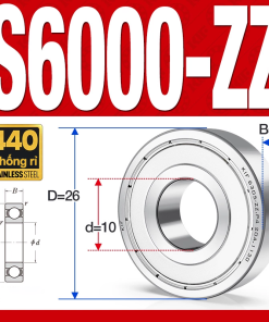 Vòng bi - bạc đạn S6000-ZZ  (Tốc độ cao - Inox 440C - phớt kim loại - 10*26*8 mm)