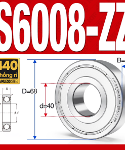 Vòng bi - bạc đạn S6010-ZZ  (Tốc độ cao - Inox 440C - phớt kim loại - 50*80*16 mm)