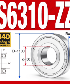 Vòng bi - bạc đạn S6310-ZZ  (Tốc độ cao - Inox 440C - phớt kim loại - 50*110*27 mm)