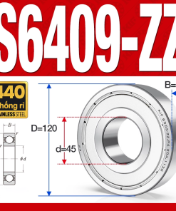 Vòng bi - bạc đạn S6409-ZZ  (Tốc độ cao - Inox 440C - phớt kim loại - 45*120*29 mm)
