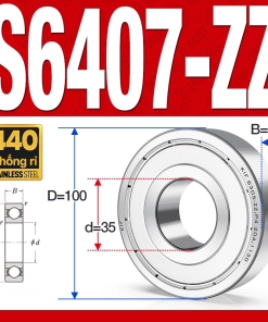 Vòng bi - bạc đạn S6407-ZZ  (Tốc độ cao - Inox 440C - phớt kim loại - 35*100*25 mm)