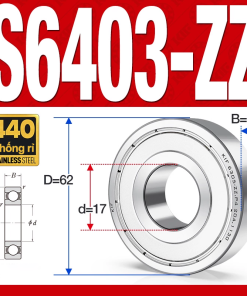 Vòng bi - bạc đạn S6403-ZZ  (Tốc độ cao - Inox 440C - phớt kim loại - 17*62*17 mm)