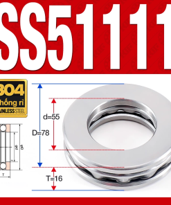 Vòng bi - bạc đạn SS51111 (Chặn trục - Inox 304 - 55*78*16 mm)