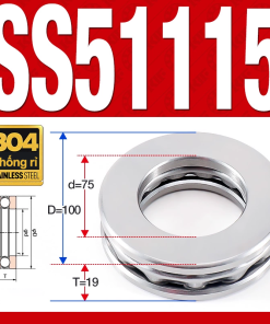 Vòng bi - bạc đạn SS51115 (Chặn trục - Inox 304 - 75*100*19 mm)