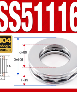 Vòng bi - bạc đạn SS51116 (Chặn trục - Inox 304 - 80*105*19 mm)