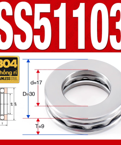 Vòng bi - bạc đạn SS51103 (Chặn trục - Inox 304 - 17*30*9 mm)