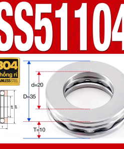 Vòng bi - bạc đạn SS51104 (Chặn trục - Inox 304 - 20*35*10 mm)