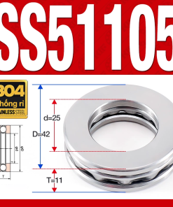 Vòng bi - bạc đạn SS51105 (Chặn trục - Inox 304 - 25*42*11 mm)