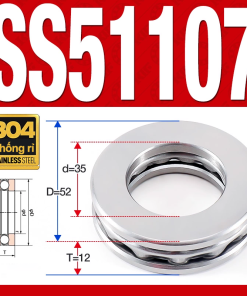 Vòng bi - bạc đạn SS51107 (Chặn trục - Inox 304 - 35*52*12 mm)