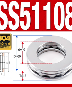 Vòng bi - bạc đạn SS51108 (Chặn trục - Inox 304 - 40*60*13 mm)