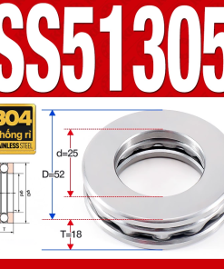 Vòng bi - bạc đạn SS51305 (Chặn trục - Inox 304 - 25*52*18 mm)