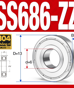Vòng bi - bạc đạn SS686-ZZ (Chống ăn mòn - Inox 304 - 6*13*5 mm)