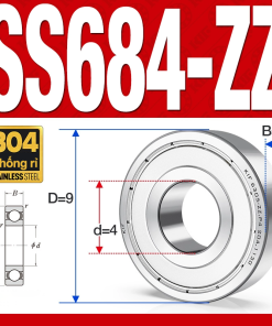 Vòng bi - bạc đạn SS684-ZZ (Chống ăn mòn - Inox 304 -  4*9*4 mm)