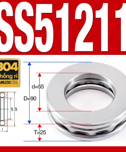 Vòng bi - bạc đạn SS51211 (Chặn trục - Inox 304 - 55*90*25 mm)