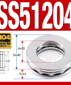 Vòng bi - bạc đạn SS51204 (Chặn trục - Inox 304 - 20*40*14 mm)