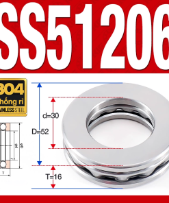 Vòng bi - bạc đạn SS51206 (Chặn trục - Inox 304 - 30*52*16 mm)