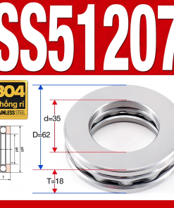 Vòng bi - bạc đạn SS51207 (Chặn trục - Inox 304 - 35*62*18 mm)