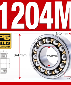 Vòng bi - bạc đạn tự lựa 1204M (Chịu nhiệt - vòng cách bi Đồng - 20*47*14 mm)