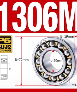 Vòng bi - bạc đạn tự lựa 1306M (Chịu nhiệt - vòng cách bi Đồng - 30*72*19 mm)