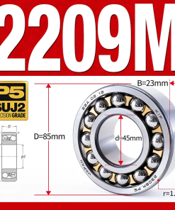 Vòng bi - bạc đạn tự lựa 2209M (Chịu nhiệt - vòng cách bi Đồng -  45*85*23 mm)