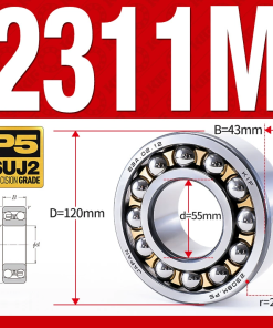 Vòng bi - bạc đạn tự lựa 2311M (Chịu nhiệt - vòng cách bi Đồng - 55*120*43 mm)