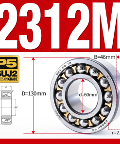 Vòng bi - bạc đạn tự lựa 2312M (Chịu nhiệt - vòng cách bi Đồng - 60*130*46 mm)