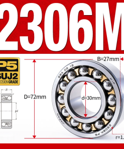 Vòng bi - bạc đạn tự lựa 2306M (Chịu nhiệt - vòng cách bi Đồng - 30*72*27 mm)
