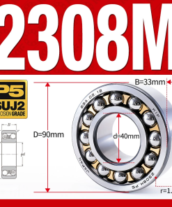 Vòng bi - bạc đạn tự lựa 2308M (Chịu nhiệt - vòng cách bi Đồng - 40*90*33 mm)