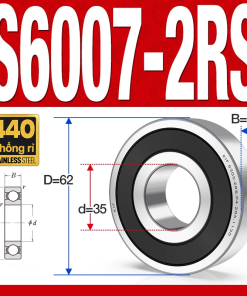 Vòng bi - bạc đạn S6008-2RS  (Tốc độ cao - Inox 440C - phớt cao su - 40*68*15 mm)