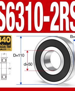 Vòng bi - bạc đạn S6310-2RS  (Tốc độ cao - Inox 440C - phớt cao su - 50*110*27 mm)