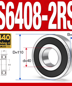 Vòng bi - bạc đạn S6408-2RS  (Tốc độ cao - Inox 440C - phớt cao su - 40*110*27 mm)
